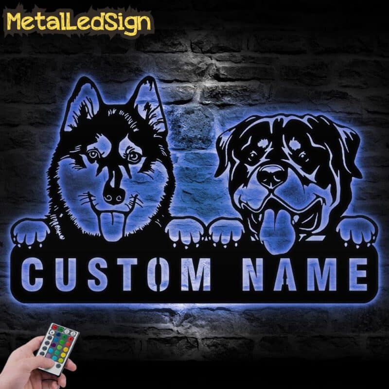 Custom-Rottweiler-And-Husky-Metal-Wall-Art-LED-Light-3.jpg