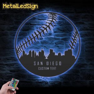 Custom-San-Diego-Skyline-Baseball-Metal-Wall-Art-Led-Light-3