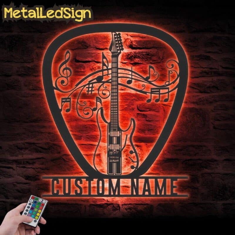 Custom-Schecter-Banshee-Guitar-Pick-Metal-Wall-Art-LED-Light-5.jpg