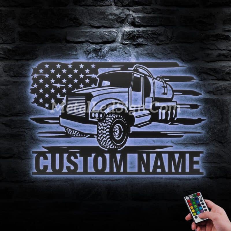 Custom-Septic-Pumper-Truck-Driver-Metal-Wall-Art-Led-Light-3