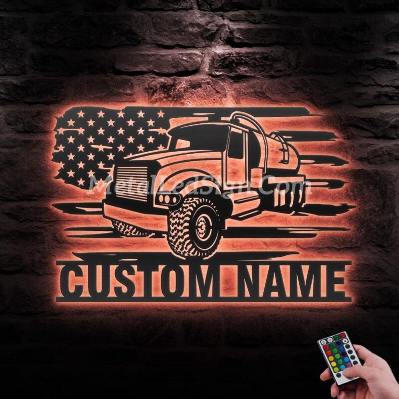 Custom-Septic-Pumper-Truck-Driver-Metal-Wall-Art-Led-Light-6