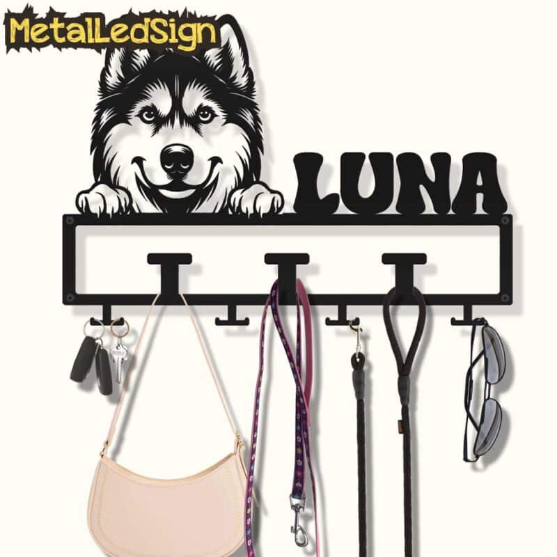 Custom-Siberian-Husky-Dog-Leash-Collar-Holder-Images