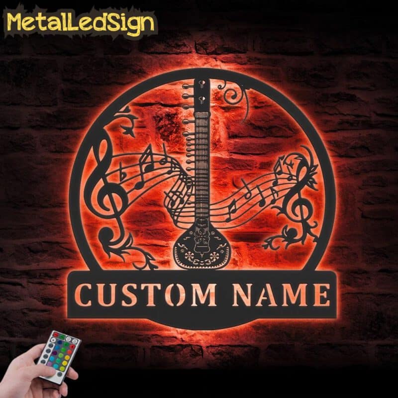 Custom-Sitar-Indian-Musical-Instrument-Metal-Wall-Art-LED-Light-5.jpg