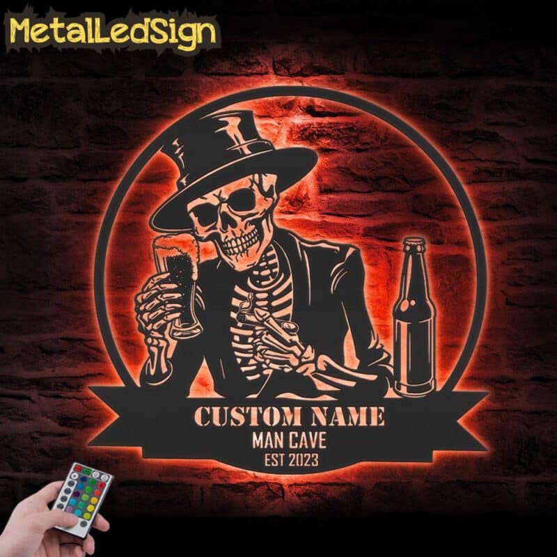 Custom-Skeleton-Beer-Cigar-Metal-Wall-Art-LED-Light-5.jpg