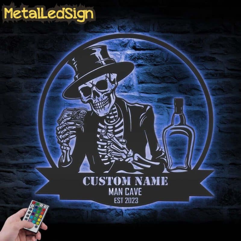 Custom-Skeleton-Bourbon-Cigar-Dollars-Metal-Wall-Art-LED-Light-3.jpg