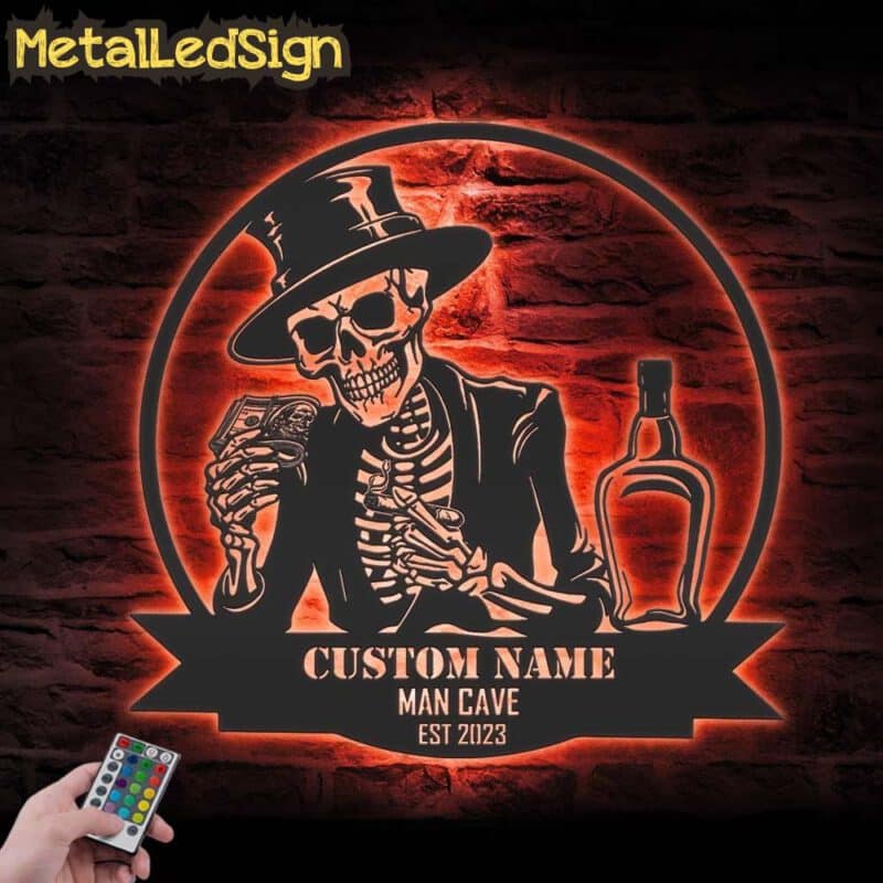 Custom-Skeleton-Bourbon-Cigar-Dollars-Metal-Wall-Art-LED-Light-5.jpg