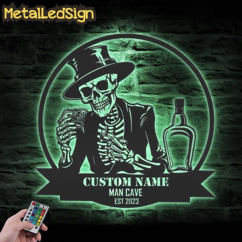 Custom-Skeleton-Bourbon-Cigar-Dollars-Metal-Wall-Art-LED-Light-7.jpg