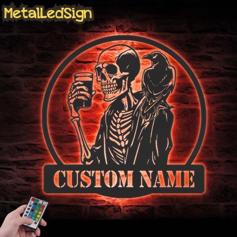 Custom-Skeleton-Coffee-Raven-Metal-Wall-Art-LED-Light-5.jpg