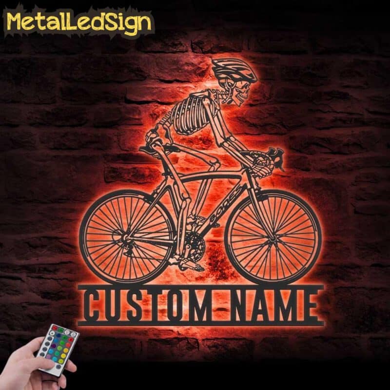 Custom-Skeleton-Riding-Road-Bike-Racing-Metal-Wall-Art-LED-Light-5.jpg