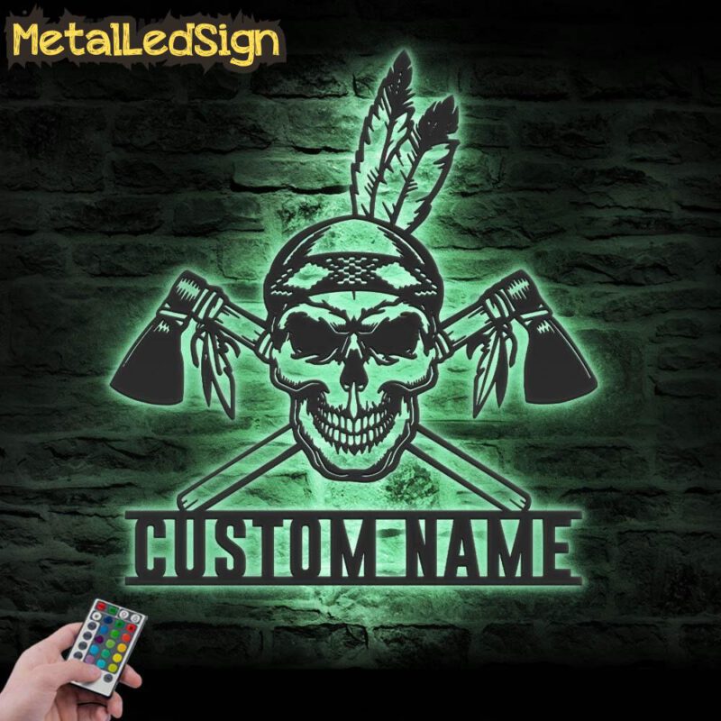 Custom-Skull-Native-American-Indian-Metal-Wall-Art-LED-Light-7.jpg