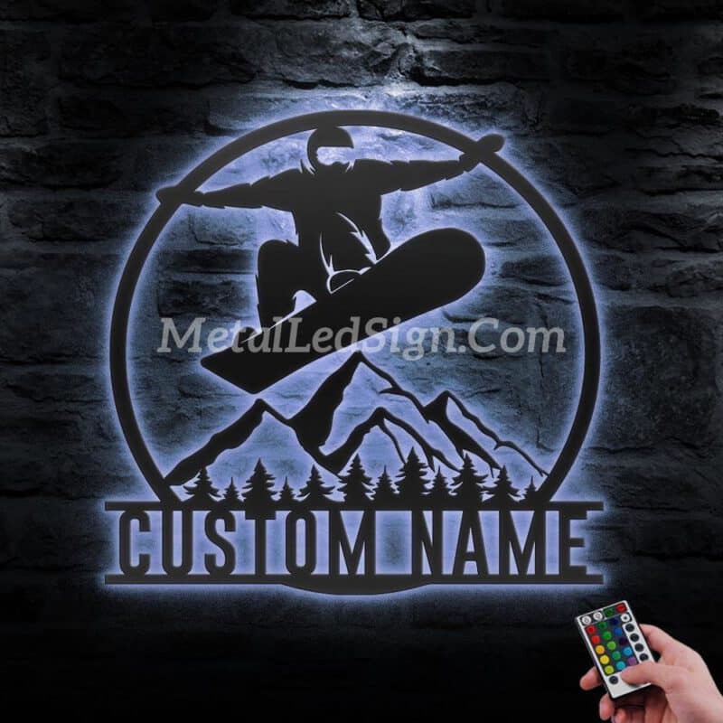 Custom-Snowboarding-Metal-Wall-Art-Led-Light-3-5