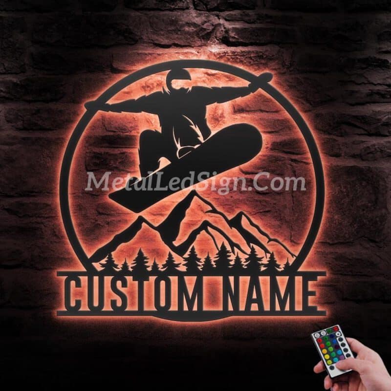 Custom-Snowboarding-Metal-Wall-Art-Led-Light-5-5