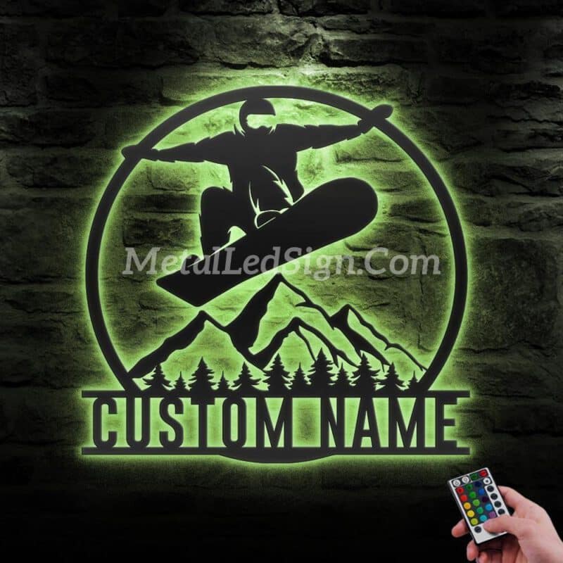 Custom-Snowboarding-Metal-Wall-Art-Led-Light-6-1