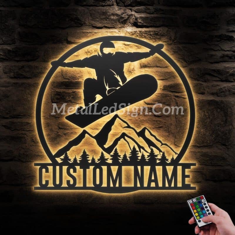 Custom-Snowboarding-Metal-Wall-Art-Led-Light-Images-5