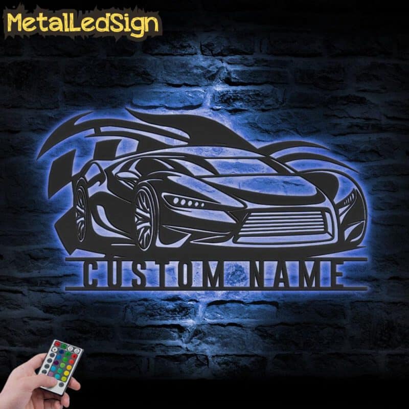 Custom-Sport-Car-Garage-Metal-Wall-Art-LED-Light-3.jpg