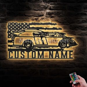 Custom-Sport-Car-Garage-Metal-Wall-Art-Led-Light-Images-4