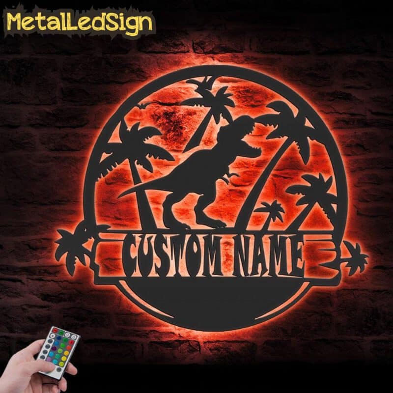 Custom-T-Rex-Tyrannosaurus-Dinosaur-Metal-Wall-Art-LED-Light-5-2.jpg