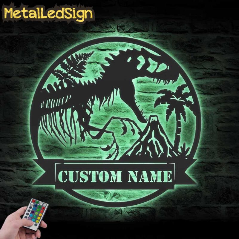 Custom-T-Rex-Tyrannosaurus-Dinosaur-Metal-Wall-Art-LED-Light-5.jpg