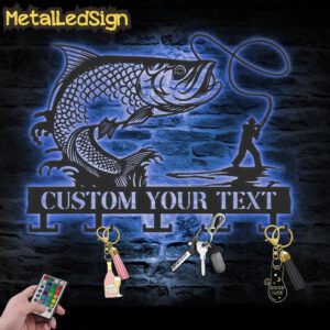 Custom-Tarpon-Fishing-Key-Holder-Metal-Wall-Art-LED-Light-3