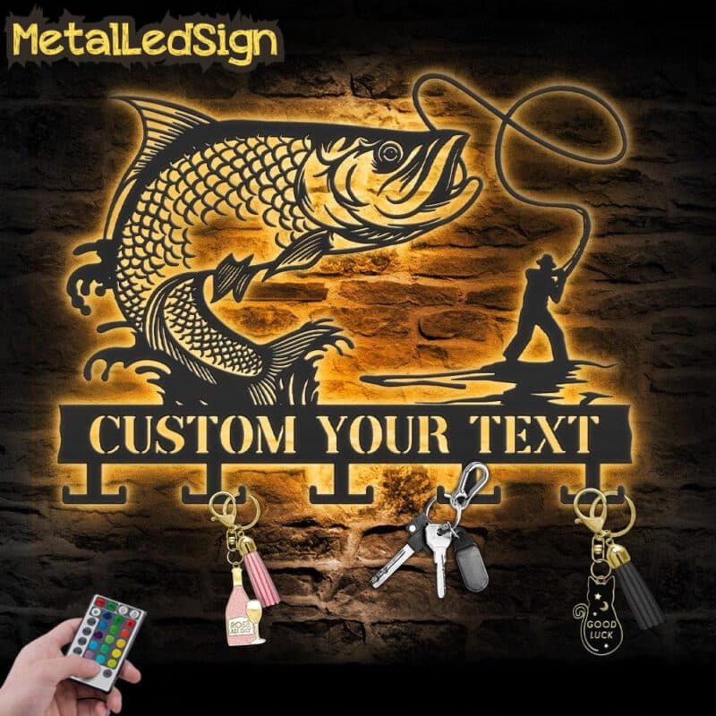 Custom-Tarpon-Fishing-Key-Holder-Metal-Wall-Art-LED-Light-Images