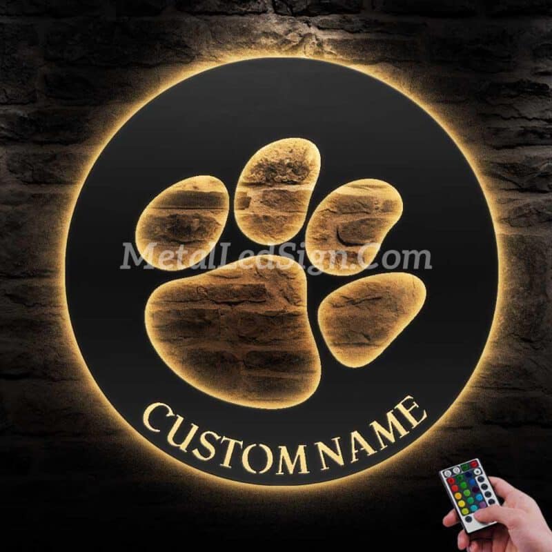 Custom-Tiger-Paw-Metal-Wall-Art-Led-Light-Images-2