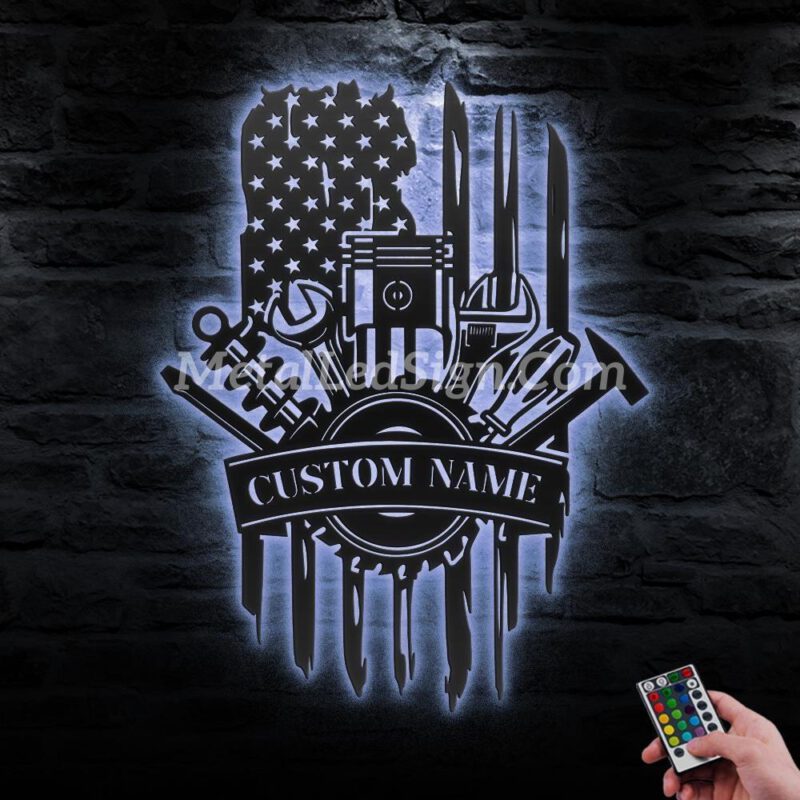 Custom-Tool-Repair-Us-Flag-Metal-Wall-Art-Led-Light-1