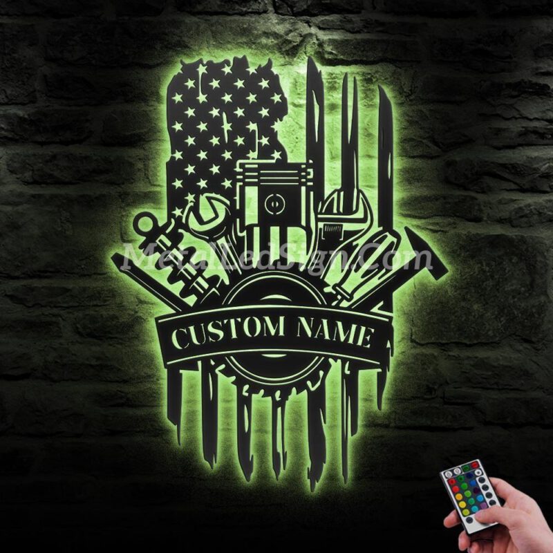 Custom-Tool-Repair-Us-Flag-Metal-Wall-Art-Led-Light-3