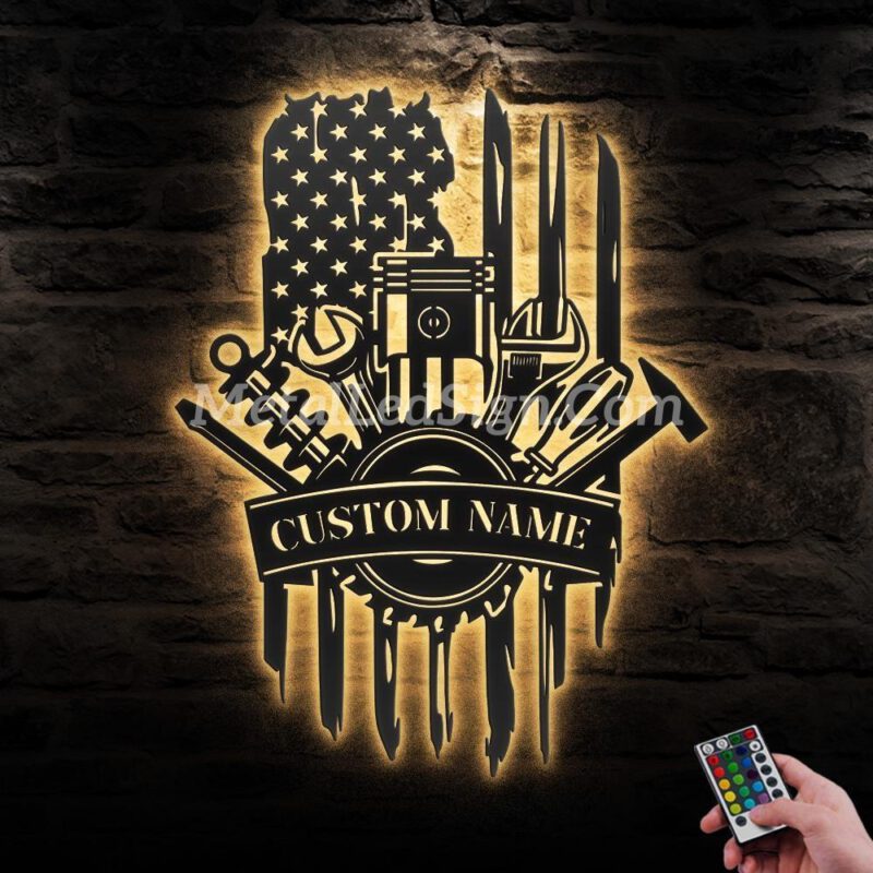 Custom-Tool-Repair-Us-Flag-Metal-Wall-Art-Led-Light-Images