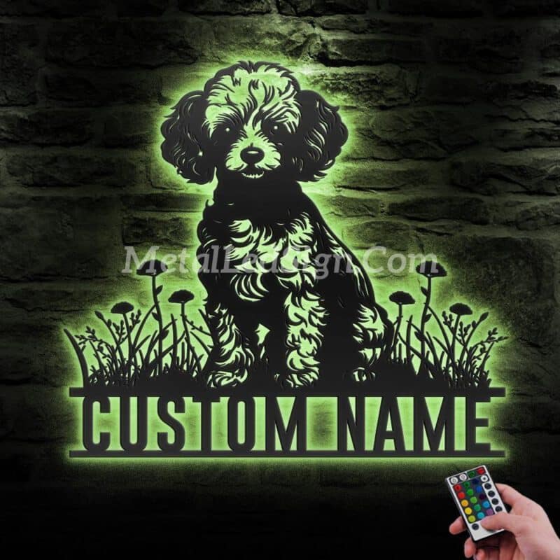 Custom-Toy-Poodle-Metal-Wall-Art-Led-Light-5-1