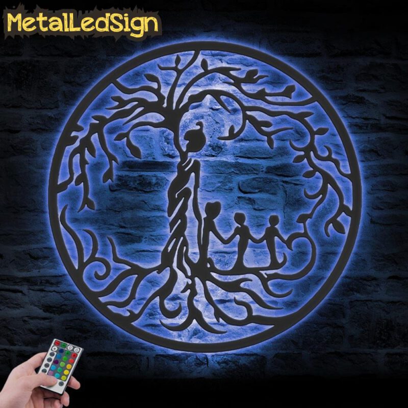 Custom-Tree-Of-Life-Mother-With-Child-Metal-Wall-Art-with-LED-Light-3.jpg