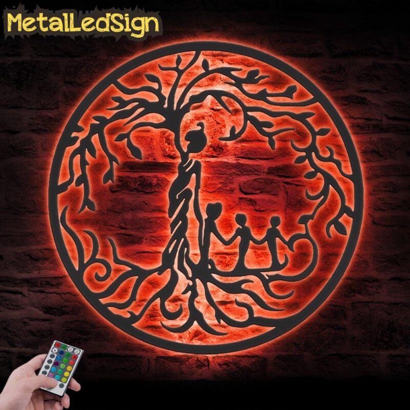 Custom-Tree-Of-Life-Mother-With-Child-Metal-Wall-Art-with-LED-Light-5.jpg