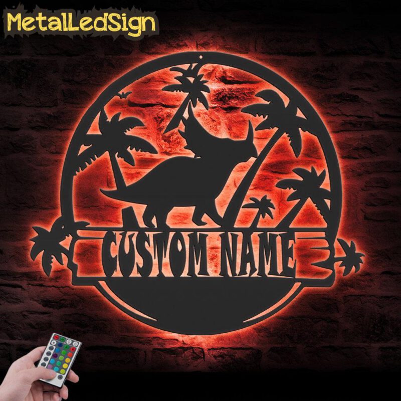 Custom-Triceratops-Dinosaur-Metal-Wall-Art-LED-Light-5.jpg