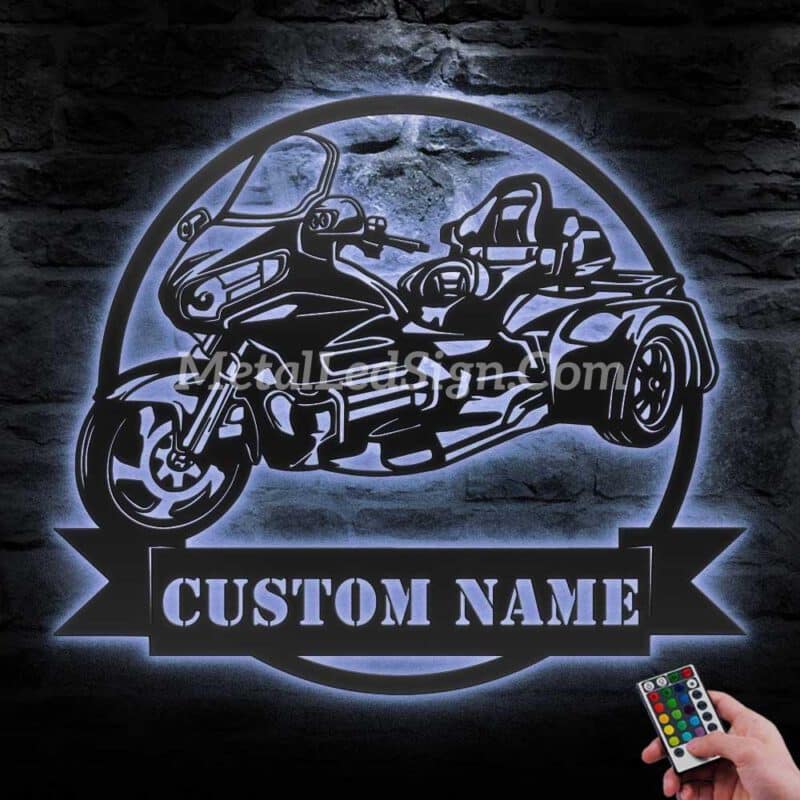 Custom-Trike-Motorbiker-Metal-Wall-Art-Led-Light-3