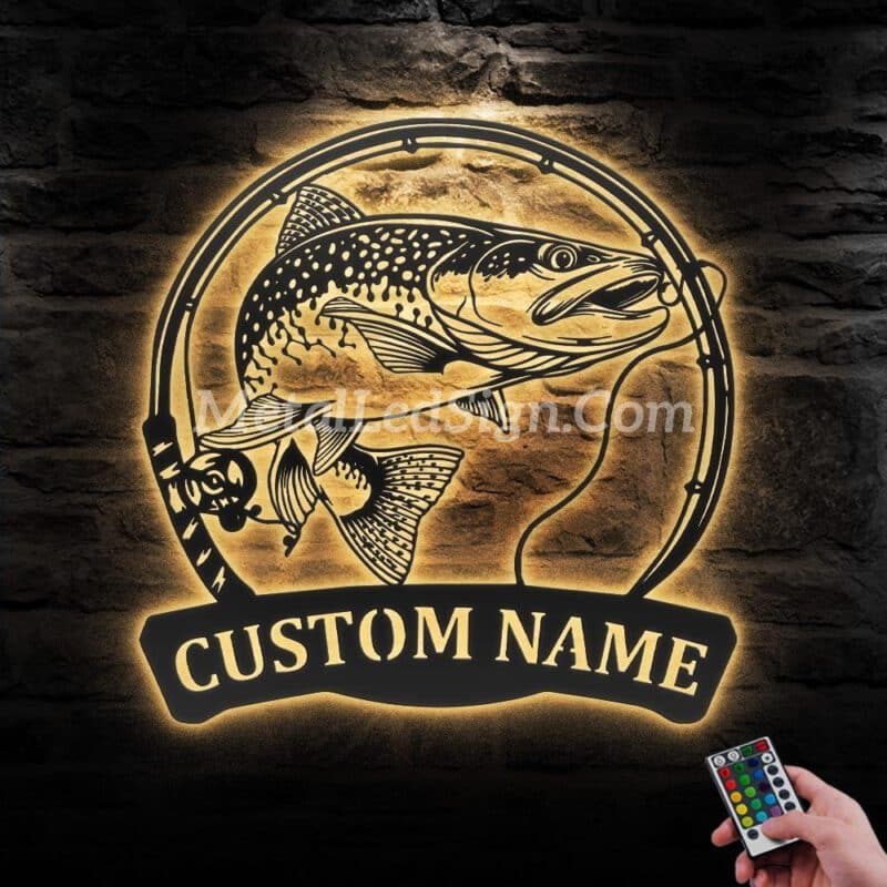 Custom-Trout-Fishing-Metal-Wall-Art-Led-Light-Images-1