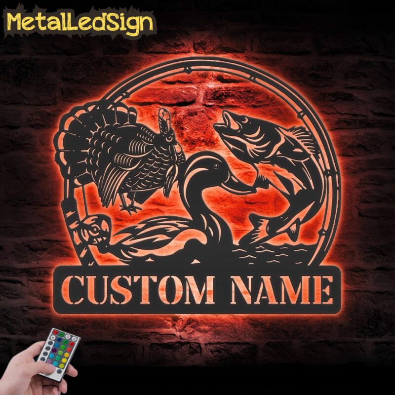 Custom-Turkey-Bass-Fishing-Duck-Hunting-Metal-Wall-Art-LED-Light-5.jpg