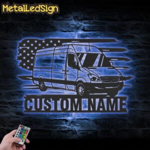 Custom-US-Cargo-Delivery-Van-Truck-Driver-Metal-Wall-Art-LED-Light-3.jpg