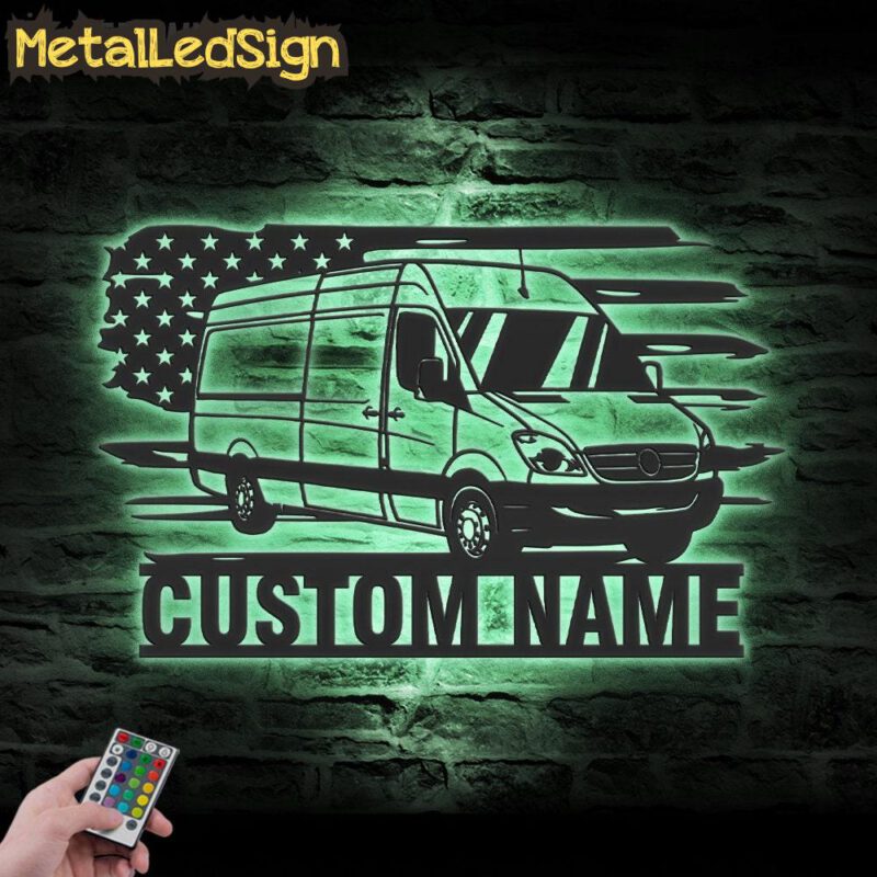 Custom-US-Cargo-Delivery-Van-Truck-Driver-Metal-Wall-Art-LED-Light-7.jpg