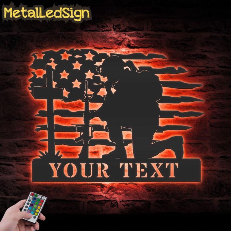 Custom-US-Soldier-Kneeling-Praying-At-Memorial-Cross-Metal-Wall-Led-5.jpg