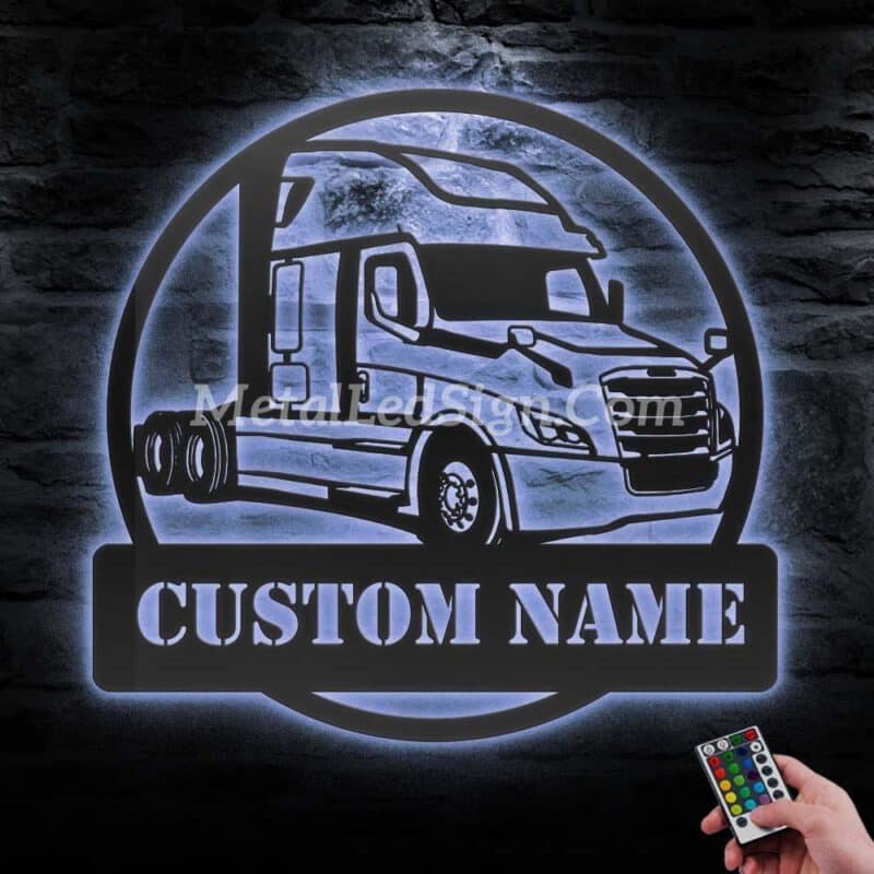 Custom-Us-Cascadia-Truck-Driver-Metal-Wall-Art-Led-Light-3-3