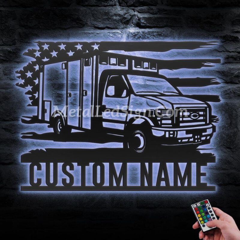 Custom-Us-Ems-Rescue-Squad-Truck-Driver-Metal-Wall-Art-Led-Light-3-1