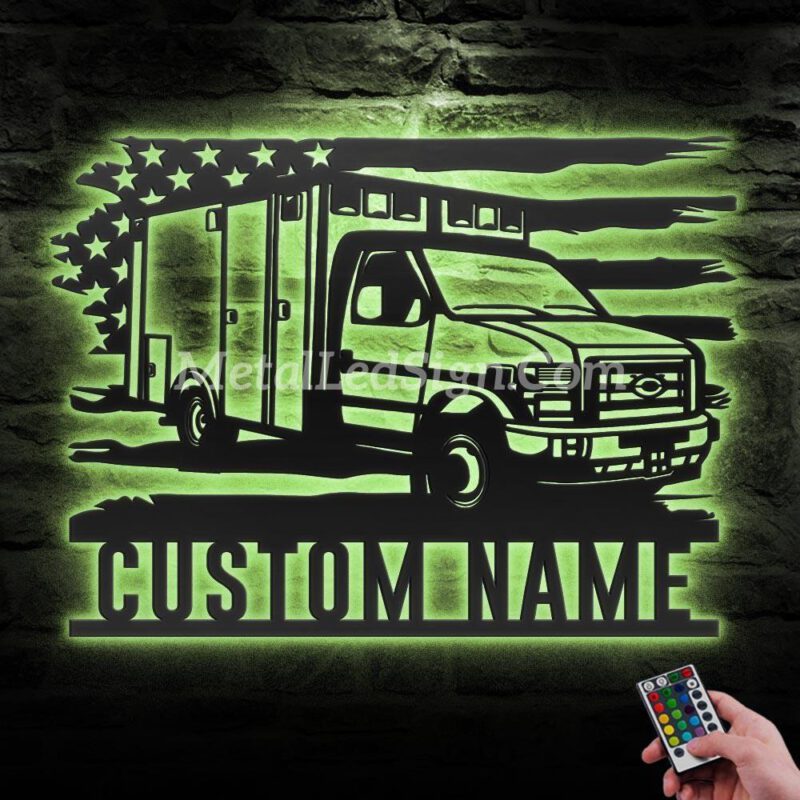 Custom-Us-Ems-Rescue-Squad-Truck-Driver-Metal-Wall-Art-Led-Light-5-1