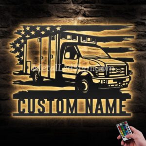 Custom-Us-Ems-Rescue-Squad-Truck-Driver-Metal-Wall-Art-Led-Light-Images-1