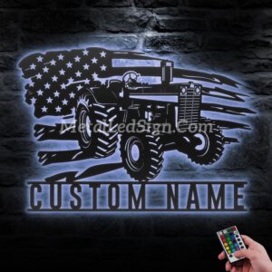 Custom-Us-Farm-Tractor-Driver-Metal-Wall-Art-Led-Light-3