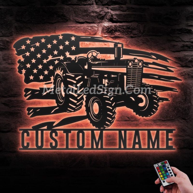 Custom-Us-Farm-Tractor-Driver-Metal-Wall-Art-Led-Light-5