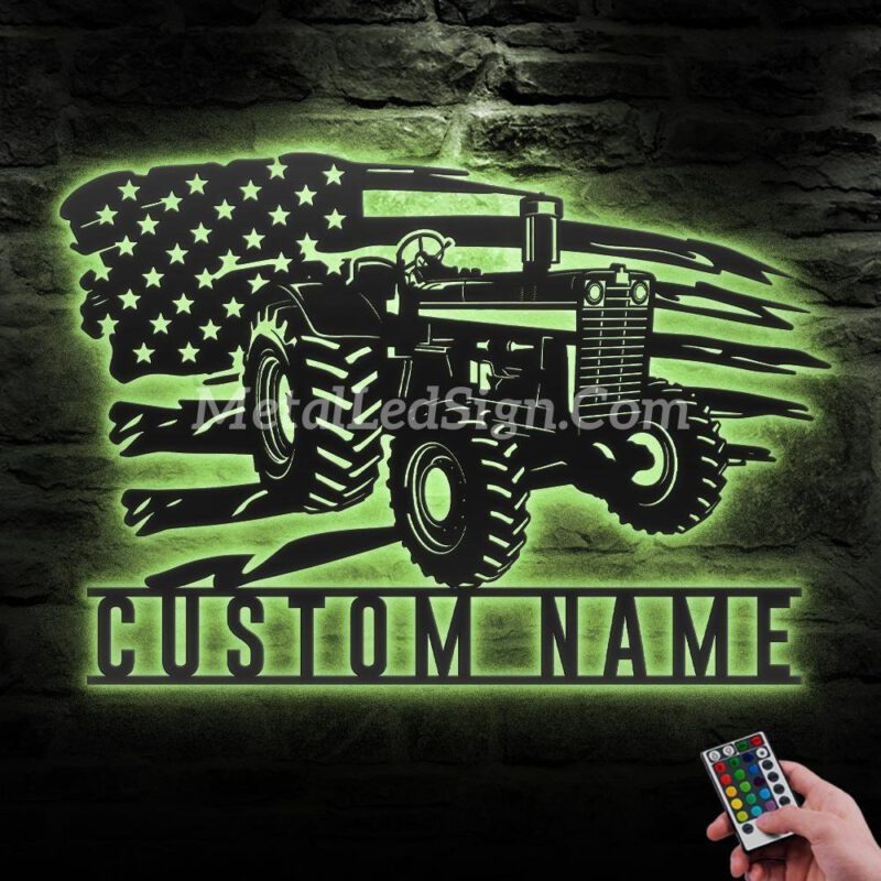 Custom-Us-Farm-Tractor-Driver-Metal-Wall-Art-Led-Light-6