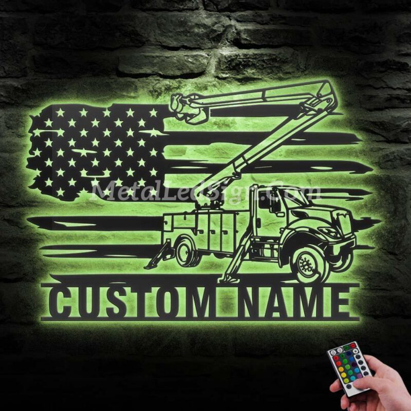 Custom-Us-Lineman-Bucket-Truck-Driver-Metal-Wall-Art-Led-Light-5-1