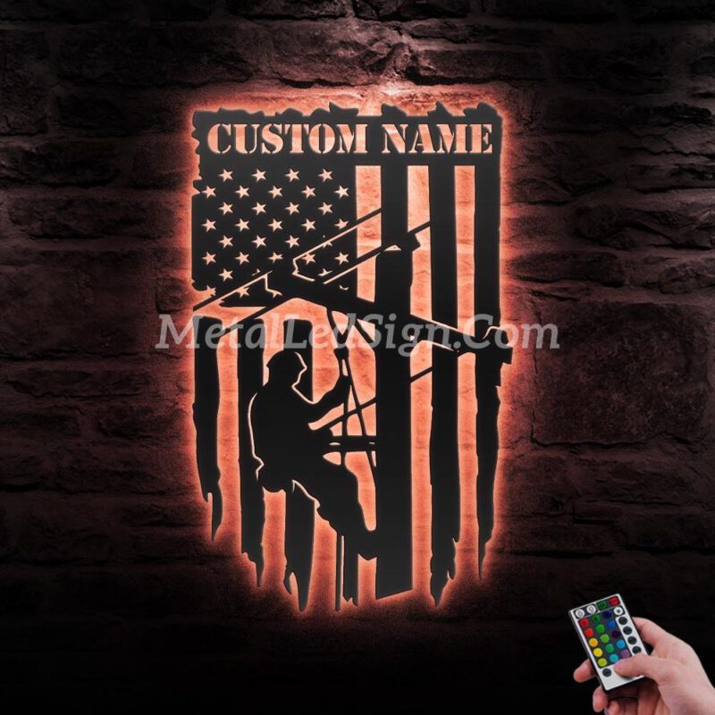 Custom-Us-Lineman-Metal-Wall-Art-Led-Light-5-1