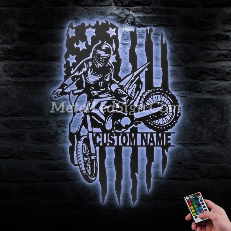 Custom-Us-Motocross-Biker-Metal-Wall-Art-Led-Light-3-2