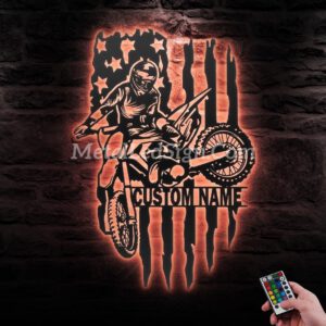 Custom-Us-Motocross-Biker-Metal-Wall-Art-Led-Light-6