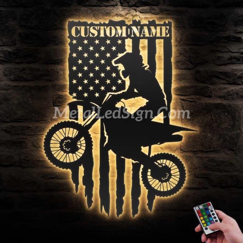 Custom-Us-Motocross-Biker-Metal-Wall-Art-Led-Light-Images-3